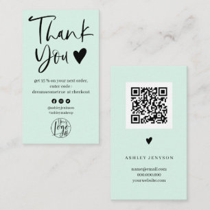 Carte De Visite Cool script ment logo vert commander merci