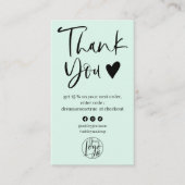 Carte De Visite Cool script ment logo vert commander merci (Devant)