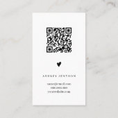 Carte De Visite Cool script noir blanc logo commander merci (Dos)