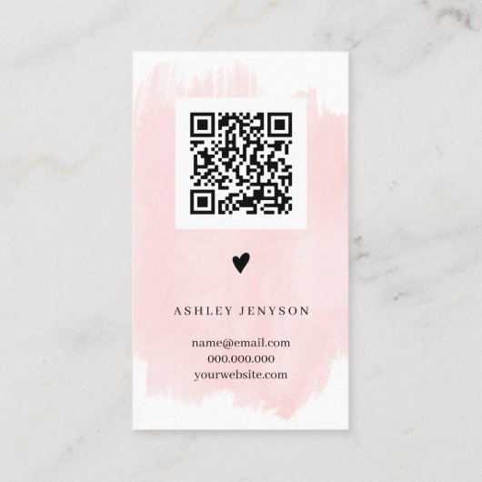 Carte De Visite Cool script rose brosse logo commander merci (Dos)