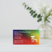 Carte De Visite Cool Service de plomberie simple (Debout devant)