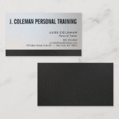 Carte De Visite Cool Silver Black Personal Fitness Trainer (Devant / Derrière)