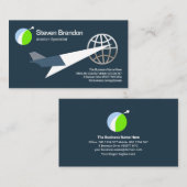 Carte De Visite Cool Silver Globe Logistics Jet Avion (Devant / Derrière)