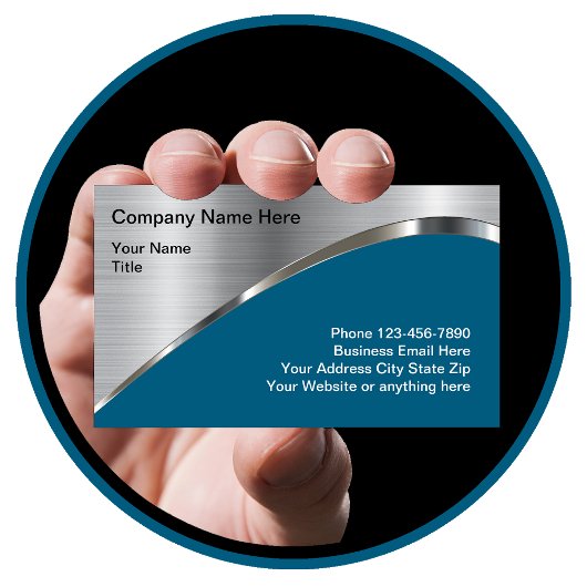 Carte De Visite Cool Silver Metallo Look Construction