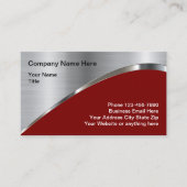 Carte De Visite Cool Silver Metallo Look Construction (Devant)