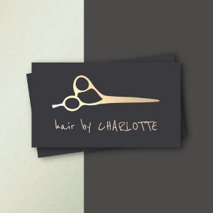Carte De Visite Cool Simple Faux Gold Ciseaux Hair Styliste