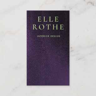 Carte De Visite Cool Simple Purple Lizard Concepteur de peau