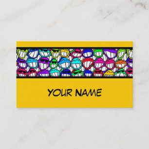 Carte De Visite COOL SOURIRE FACES GROUPE + votre texte et vos idé