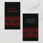 Carte De Visite Cool Steampunk gothique Rouge dentelle noir (Devant / Derrière)