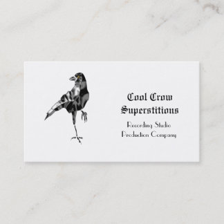 Carte De Visite Cool superstitieux de corneille noire sur le blanc