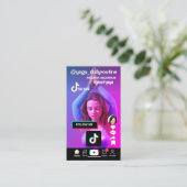 Carte De Visite cool tendance double face insta tiktok disposition (Debout devant)