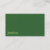 Carte De Visite Cool tendance Forêt moderne et lumière Moss Green (Dos)