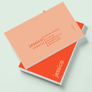 Carte De Visite Cool tendance moderne Burnt Orange & Peach