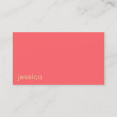Carte De Visite Cool tendance moderne corail & pêche (Dos)