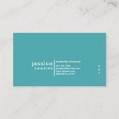 Carte De Visite Cool tendance moderne Coral & Verdigris (bleu vert (Devant)