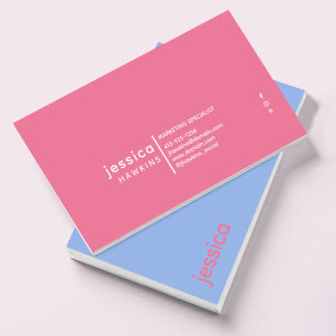 Carte De Visite Cool tendance Sky moderne bleu & Bubblegum rose