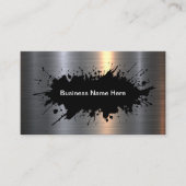 Carte De Visite Cool Tone Argent Aspect industriel (Devant)