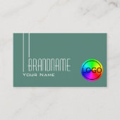 Carte De Visite Cool Turquoise moderne Dark Light avec logo profes (Devant)