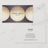 Carte De Visite Cool unique Faux Gold Foil Circle Bois moderne (Devant / Derrière)