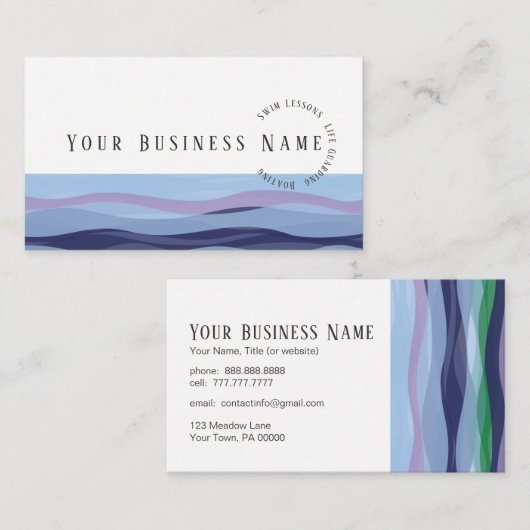 Carte de visite cool Waves (Devant / Derrière)