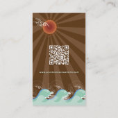 Carte De Visite Cool Waves Tropical Summer Soleil Brown Stripes Be (Dos)