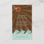 Carte De Visite Cool Waves Tropical Summer Soleil Brown Stripes Be (Devant)