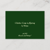 Carte De Visite Coop de poulet au printemps ATC (Dos)