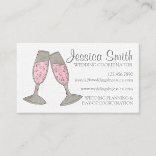 Carte De Visite Coordinateur wedding planner Bubbly Pink Champagne