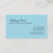 Carte De Visite Coordonnateur élégant d'événement de damassé (Dos)