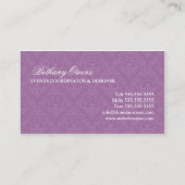 Carte De Visite Coordonnateur élégant d'événement de damassé (Dos)