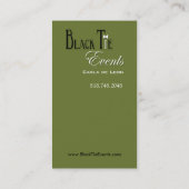 Carte De Visite Coordonnateur élégant d'événements de cravate (Dos)