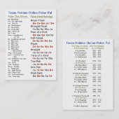 Carte De Visite Copain en ligne de tisonnier du Texas Holdem (Devant / Derrière)