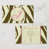 Carte De Visite Copie Brown de zèbre/carte de visite rose de (Devant / Derrière)