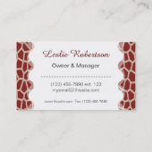 Carte De Visite Copie de girafe de couleur de sélection de (Dos)