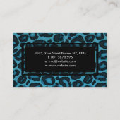 Carte De Visite Copie de Jaguar de léopard sur le cuir bleu (Dos)