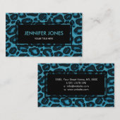 Carte De Visite Copie de Jaguar de léopard sur le cuir bleu (Devant / Derrière)