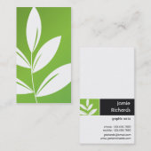 Carte De Visite Copie de nature - feuille vert (Devant / Derrière)