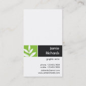 Carte De Visite Copie de nature - feuille vert (Dos)