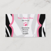 Carte De Visite Copie de zèbre et spa et salon roses d'animal (Dos)