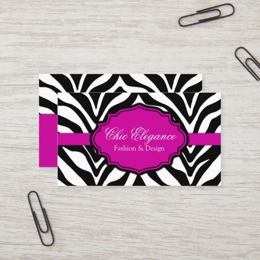 Carte De Visite Copie élégante de zèbre (Devant/Arrière en situation)