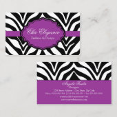 Carte De Visite Copie élégante de zèbre (Devant / Derrière)