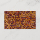 Carte De Visite Copie en cuir florale de brun et de noir (Devant)