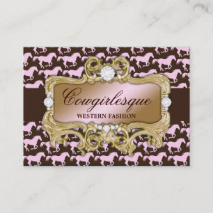 Carte De Visite Copie fascinante de cheval de rose de la cow-girl