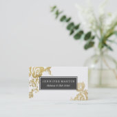 Carte De Visite Copie florale de Faux d'or de rose moderne simple (Debout devant)