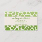 Carte De Visite Copie verte de girafe (Dos)