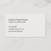 Carte De Visite Copywriter Freelance Writer Modern Colorful (Dos)