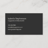 Carte De Visite Copywriter Freelance Writer Modern Minimal (Dos)