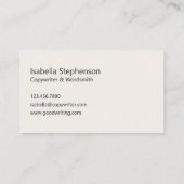 Carte De Visite Copywriter Freelance Writer Simple Humorous (Dos)