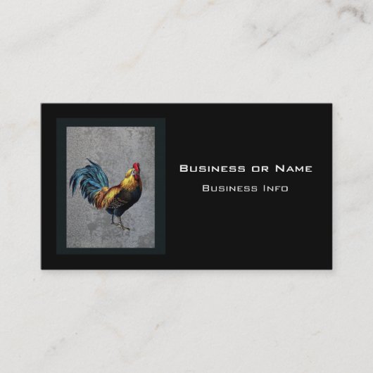 Carte De Visite Coq Bantam coloré (Devant)