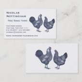 Carte De Visite Coq bleu et poulets Hen Wyandotte (Devant / Derrière)